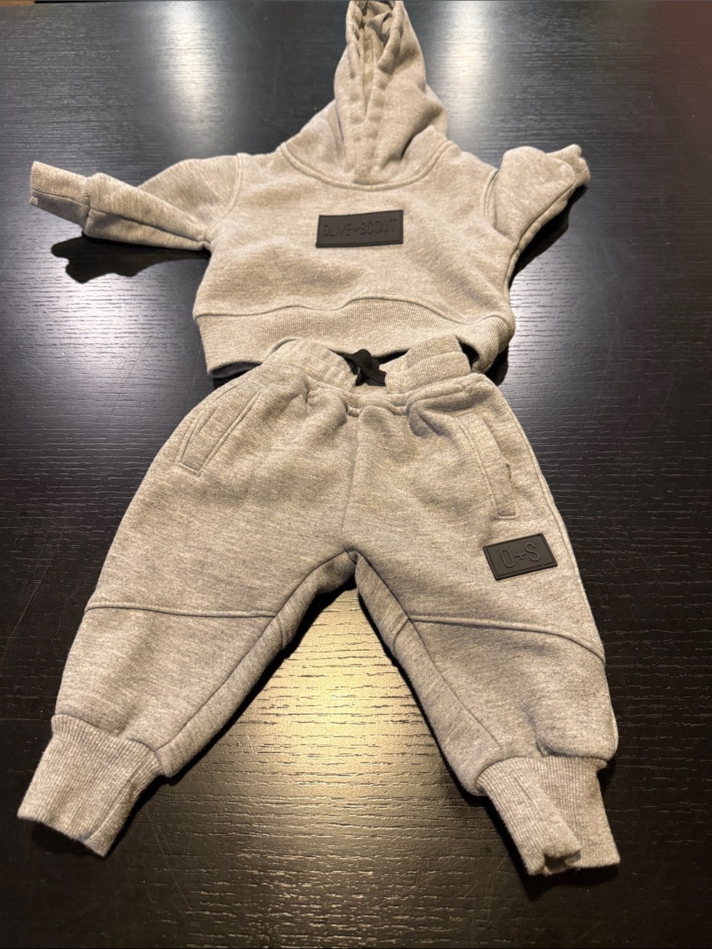 Kids Grey Sweatpants & Hoodie Set